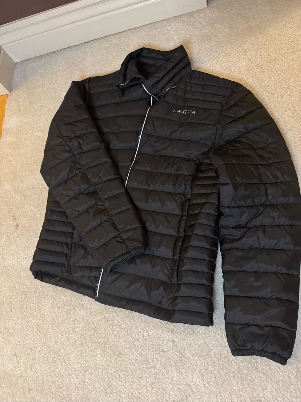 Nautica Women's Black Quilted Lightweight Puffer Jacket
